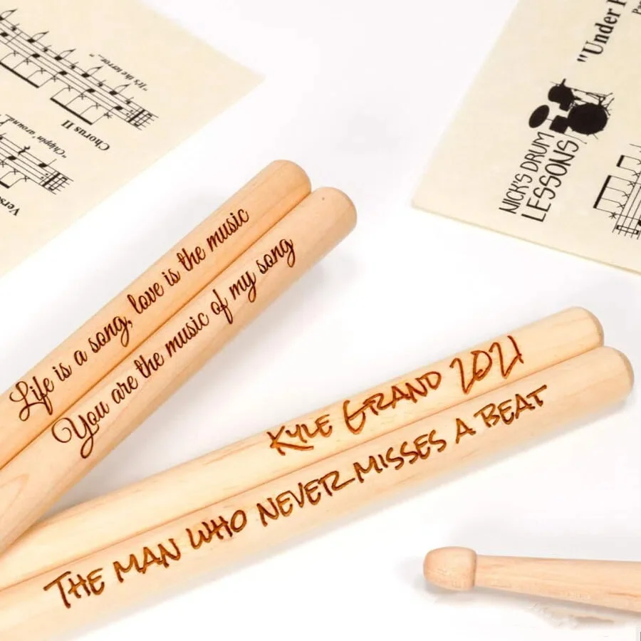 custom wooden drumsticks professional - custom color and size accepted - view 2