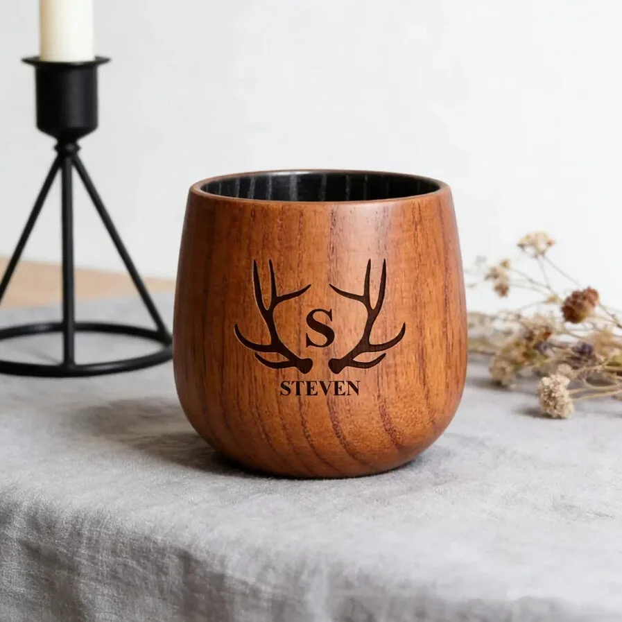 custom carbonized wooden beer mug - factory direct wholesale price - view 3