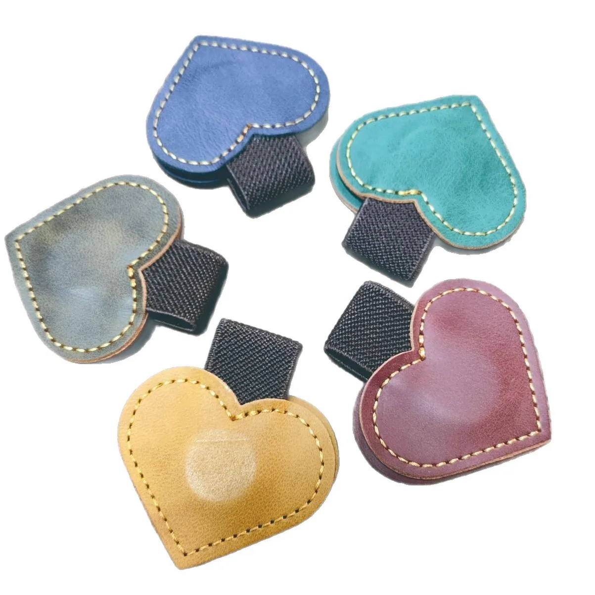 custom heart magnetic bookmark pu - bulk order discount available - view 2